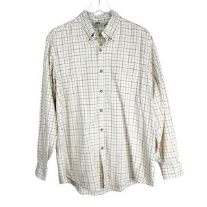 BOYT HARNESS COMPANY Men’s Large Button Down Long Sleeve Shirt Window Pane Plaid